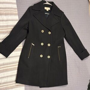 Michael Kors forest green Double-Breasted Pea Coat